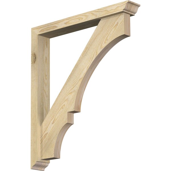 Ekena Millwork Balboa Traditional Rough Sawn Bracket w/ Offset Brace, Douglas Fir, 4"W x 28"D x 32"H BKT0402X28X32BOA01RDF - main